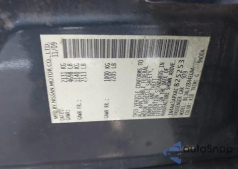 2010 Nissan Maxima 3.5 Sv из США, поврежденный, VIN 1N4AA5APXAC825253